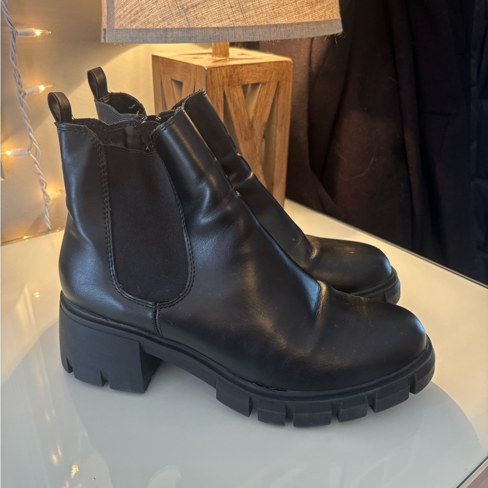 Madden Girl Black Chunky Ankle Boots